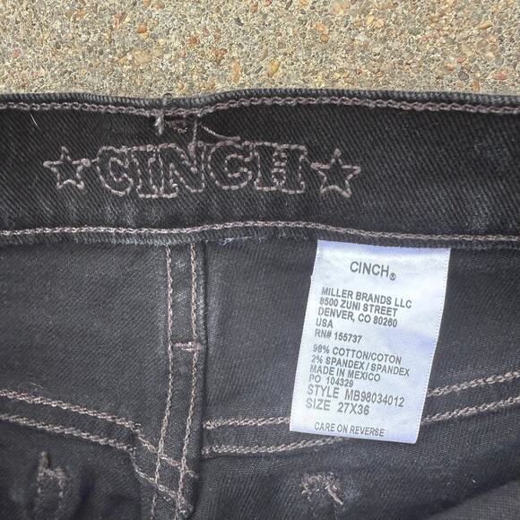 Cinch Black 27x36 Silver Label Mid Rise Slim Fit Straight Leg Jeans MB98034012 - Picture 5 of 8
